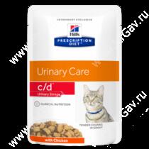 Hill's Prescription Diet c/d Multicare Urinary Stress влажный корм для кошек с курицей, 85 г