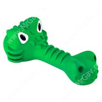 Игрушка для собак Mr.Kranch Крокодил, с ароматом курицы, с пищалкой, зеленый, 18 см