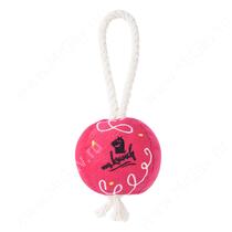 Игрушка Mr.Kranch для мелких и средних пород Шарик новогодний, с канатом, ярко-розовый