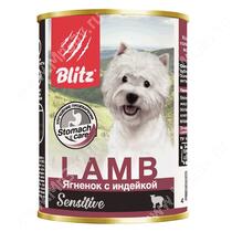 Консервы для собак Blitz ягненок с индейкой, 0,4 кг