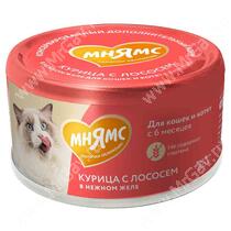 Консервы Мнямс На каждый день для кошек, курица с лососем в желе, 80 г
