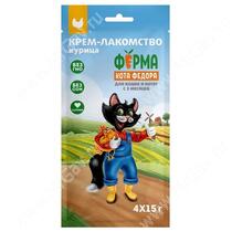 Крем-лакомство Ферма кота Федора для кошек и котят из курицы, 4х15г