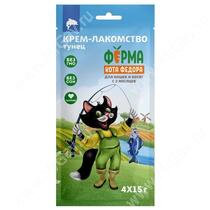 Крем-лакомство Ферма кота Федора для кошек и котят из тунца, 4х15г