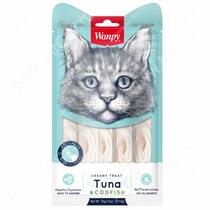 Лакомство для кошек Wanpy Cat нежное пюре из тунца и трески, 70 г