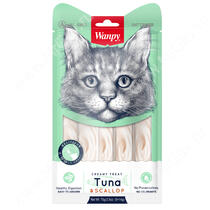 Лакомство для кошек Wanpy Cat нежное пюре из тунца и гребешка, 70 г