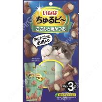 Лакомство INABA Churu Bee для кошек запеченные трубочки с куриным филе и запеченным тунцом кацуо, 3 шт