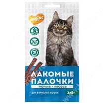 Лакомство Мнямс Лакомые палочки для кошек, форель и лосось, 3х5 г