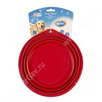 Миска DUVO+ для животных складная силиконовая, 1 л, красная