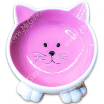 Миска Mr.Kranch керамическая Мордочка кошки на ножках, 100 мл, розовая