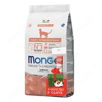 Monge Cat Adult Salmon, 1,5 кг + крем-лакомство Мнямс в подарок