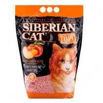 Наполнитель растительный комкующийся Сибирская кошка Tofu персик