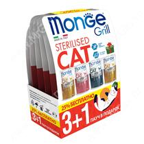 Новогодний набор для стерилизованных кошек Monge Grill 3+1 2020-2021