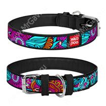 Ошейник кожаный Collar Waudog Лето, 60 см*3,5 см, черный