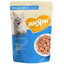 Пауч функциональный Мнямс для котят, индейка в соусе, 85 г