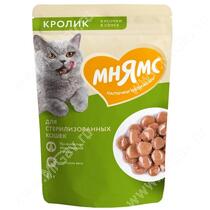 Пауч функциональный Мнямс для стерилизованных кошек, кролик в соусе 85г