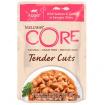 Паучи для кошек Wellness Core Tender Cuts из лосося с тунцом (нарезка в соусе), 85 г