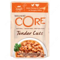 Паучи для кошек Wellness Core Tender Cuts из курицы с индейкой (нарезка в соусе), 85 г