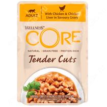 Паучи для кошек Wellness Core Tender Cuts из курицы с куриной печенью (нарезка в соусе), 85 г