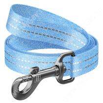 Поводок из восстановленного хлопка Collar Waudog Re-cotton, 1,5 м*1,5 см, голубой