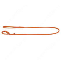 Поводок-удавка кожаный круглый Collar Glamour, 135 см*6 мм, оранжевый