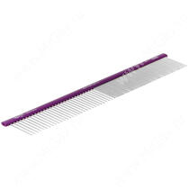 Расческа алюминиевая 30 см с овальной фиолет ручкой, зуб 3,4 см, Hello Pet 63306