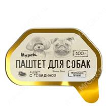 Влажный корм Mypets для собак Паштет с говядиной, 100 г