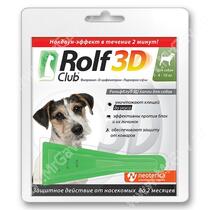 Рольф Клуб 3D Капли д/собак весом 4-10 кг (1 пип)